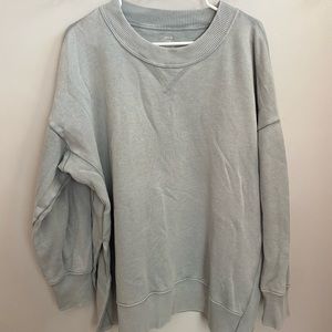 dusty mint green crewneck from aerie
